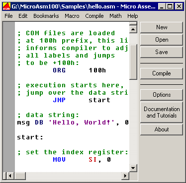 MicroAsm Screenshot